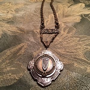 TOMMASSINI 2- tone shield drop pendant necklace 15